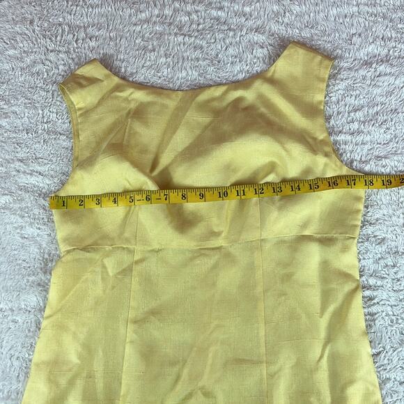 Vintage 60s unbranded buttercup yellow and lace jacket evening maxi dress, m - Picture 7 of 9